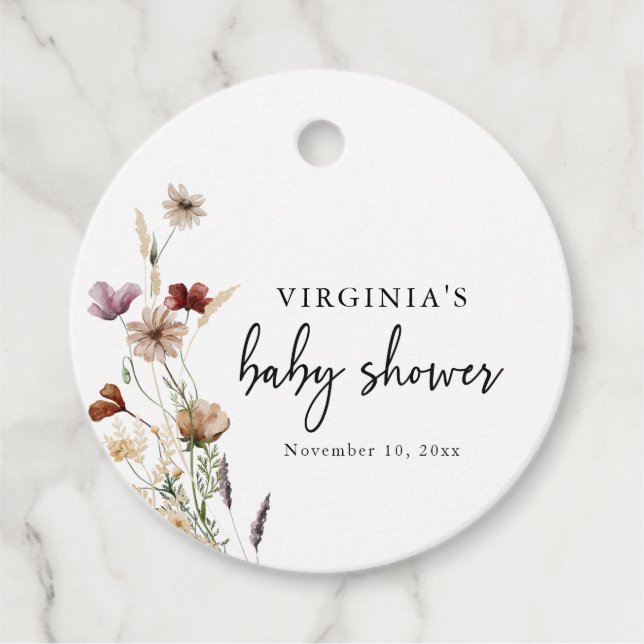 Boho Blommigt Gåvor Etiketter (Framsida)