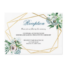 Boho Blommigt Geometric Blue Wedding Reception