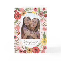 Boho blommigt girly mors dag teckning