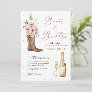 Boho Blommigt Glass Boot Bubly Möhippa Inbjudningar