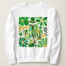 Boho Blommigt Glitter St Patrick Day Shamrock