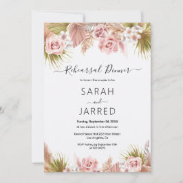 Boho Blommigt Gräns repetitionsinbjudan Inbjudningar