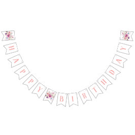 Boho Blommigt Grattis på födelsedagen Vimplar