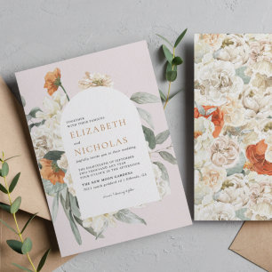 Boho Blommigt Greenery Botanical Bröllop Inbjudningar