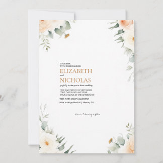 Boho Blommigt Greenery Botanical Wedding bjudande Inbjudningar