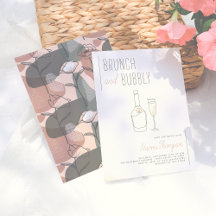 Boho Blommigt Grönt & Rosa Champagne Brunch & Bubl