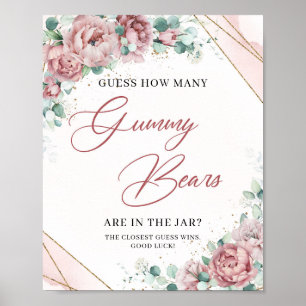 Boho blommigt guld gissar hur många tumörbjörn poster