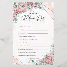 Boho blommigt guld greenery Nursery Rhyme Quiz