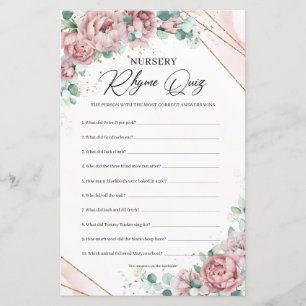 Boho  blommigt guld greenery Nursery Rhyme Quiz