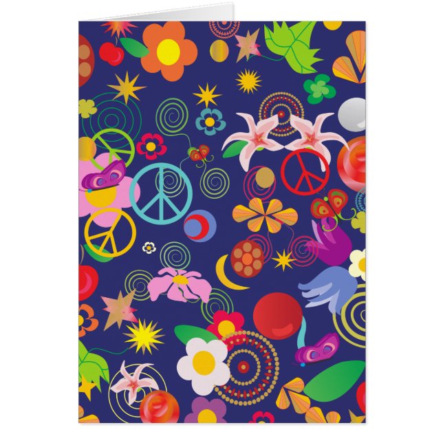 Boho blommigt hälsningskort (Framsidan)