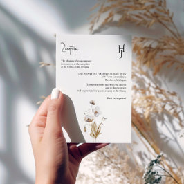 Boho Blommigt-höljekort - Bröllop-information Tilläggskort