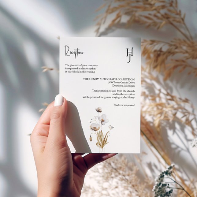 Boho Blommigt-höljekort - Bröllop-information Tilläggskort (Skapare uppladdad)