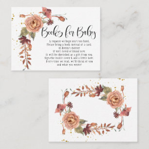 BOHO Blommigt Höst löv Fall Flowers Bokar Baby Visitkort