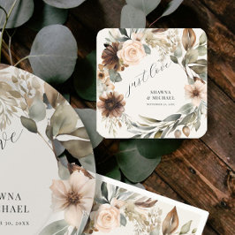 BOHO-Blommigt - höstblomma Muren Bröllop Underlägg Papper Kvadrat