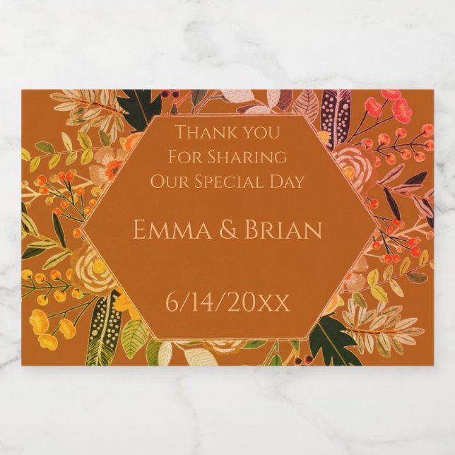 Boho blommigt höstetikett (Enkel etikett)