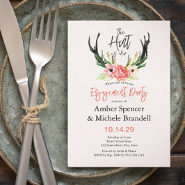 ©Boho Blommigt Hunt är över Förlovningsfesten Inbjudningar