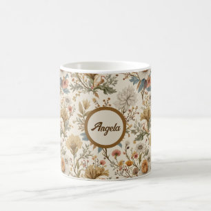Boho Blommigt i Beige Kaffemugg