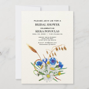 Boho Blommigt Inbjudningskort för möhippa - Elegan