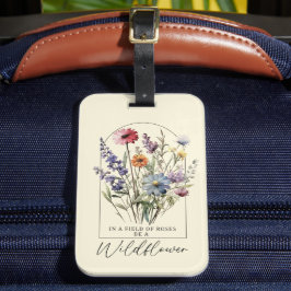 Boho Blommigt Inspirational Wildblommecitat Bagagebricka