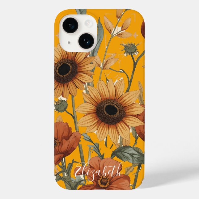 Boho Blommigt iPhone & iPad Case | Terracotta (Baksida)