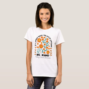 Boho Blommigt Kidney Cancer be typ T Shirt