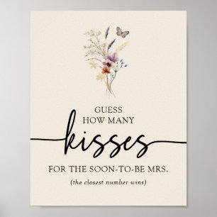 Boho Blommigt Kisses Poster