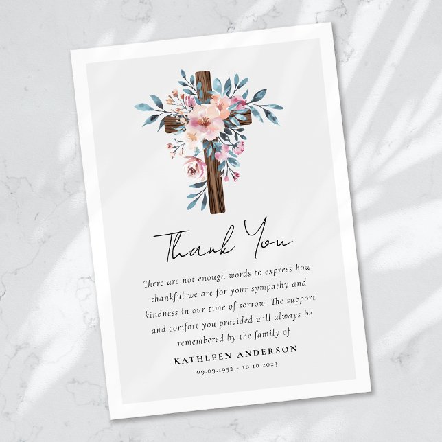 Boho Blommigt Kor Sympathy Funeral Tack Kort (Skapare uppladdad)