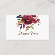 boho blommigt, lila blommigt affärskort