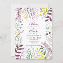 Boho Blommigt Lila Gult, sommartid, Bröllop