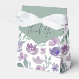 Boho Blommigt Lila Watercolor Tack Bröllop Fa Presentaskar