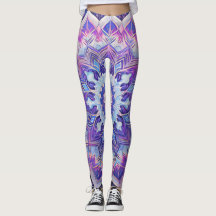 Boho Blommigt Lila Workout Leggings