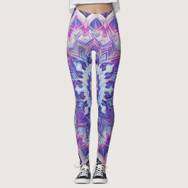 Boho Blommigt Lila Workout Leggings