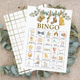Boho Blommigt Little Fisherman Baby Shower Bingo