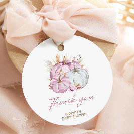 Boho Blommigt Little Rosa Pumpkins Baby Shower Gåvor Etiketter