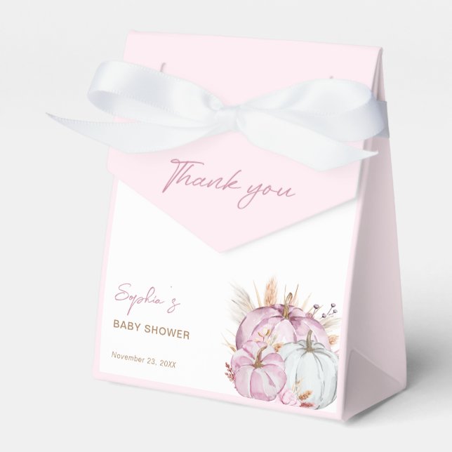 Boho Blommigt Little Rosa Pumpkins Baby Shower Presentaskar (Framsidan Sidan)