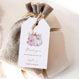 Boho Blommigt Little Rosa Pumpkins Baby Shower Presentetikett