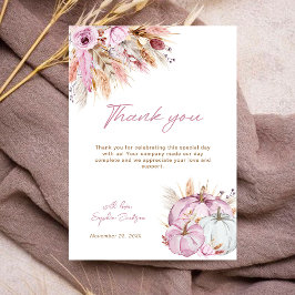 Boho Blommigt Little Rosa Pumpkins Baby Shower Tack Kort