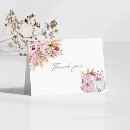Boho Blommigt Little Rosa Pumpkins Baby Shower Tack Kort