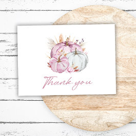 Boho Blommigt Little Rosa Pumpkins Baby Shower Tack Kort