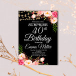 Boho Blommigt & Ljus Surprise 40:e födelsedagen Inbjudningar<br><div class="desc">Boho Blommigt & Ljus Surprise 40:e födelsedagsinbjudan. Den här designen har söt målad, vattenfärgsboho-blommigt på en rustik träbakgrund accentuerad med ljus. Klicka på anpassningsknappen om du vill ha mer flexibilitet när du ändrar text eller flytta av grafik. Kontakta oss om du behöver den här designen för en specifik produkt för...</div>