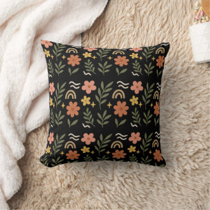 Boho Blommigt Löv Pillow Kudde