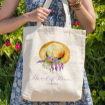 Boho blommigt maid of honor namn tygkasse<br><div class="desc">Rustik bohemisk elegant calligraphy script blommigt hat maid of honor eller bridesmaid to the bag gift gift gift present. Enkel att anpassa med din text!</div>