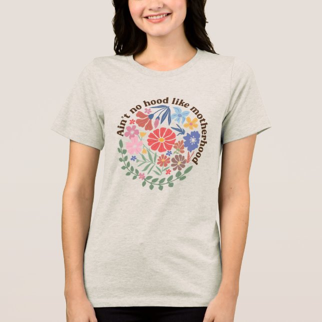 Boho Blommigt Mamma Moderskap. T Shirt (Framsida)