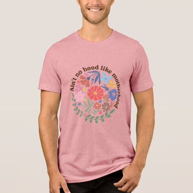 Boho Blommigt Mamma Moderskap. T Shirt (Framsida)