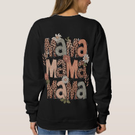 Boho Blommigt "Mamma" Retro Sweatshirt T Shirt