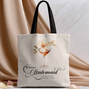 Boho Blommigt Martini Bridesmaid Bachelorette Tygkasse