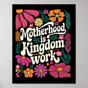 Boho Blommigt Moderskap är UK Work Mamma Mor Poster