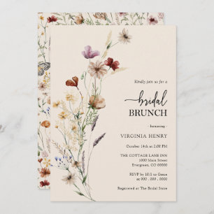 Boho Blommigt Möhippa Brunch-inbjudan Inbjudningar