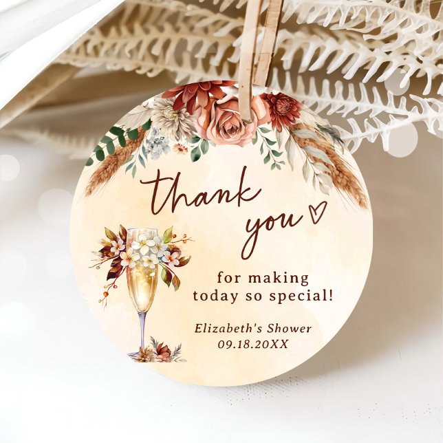 Boho Blommigt Möhippa Gåvor Etiketter (Skapare uppladdad)