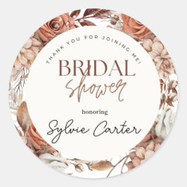 Boho Blommigt Möhippa Tack Runt Klistermärke